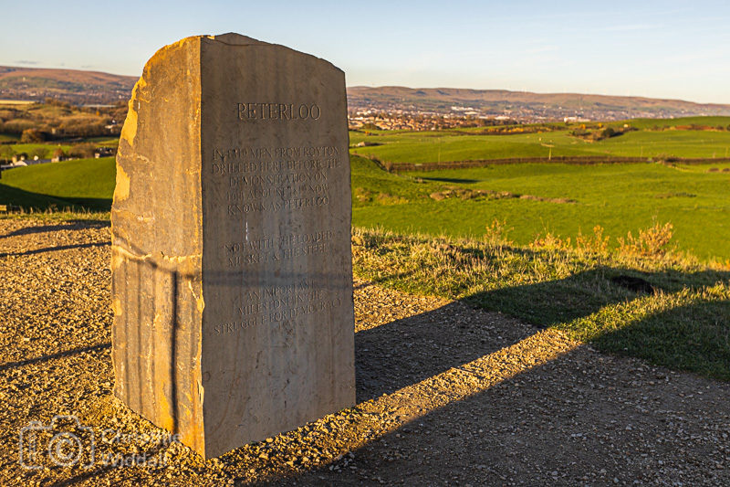The Peterloo monument at Tandle Hill Royton.